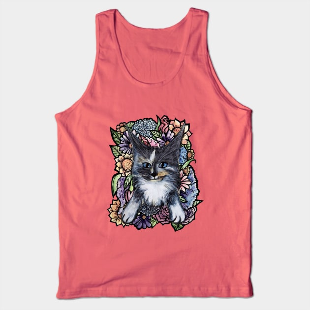 Maine Coon Dilute Calico Bouquet Tank Top by bubbsnugg